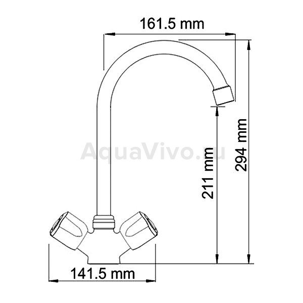 Смеситель WasserKRAFT Amper 2907 для кухни, цвет хром - фото 1