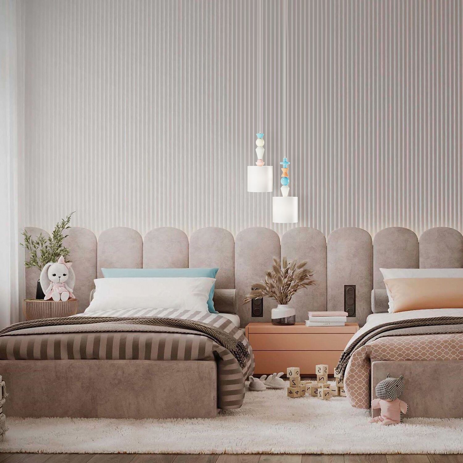 Подвесной светильник Maytoni Comforty MOD298PL-01W1, арматура белая, профиль текстиль белый - фото 1