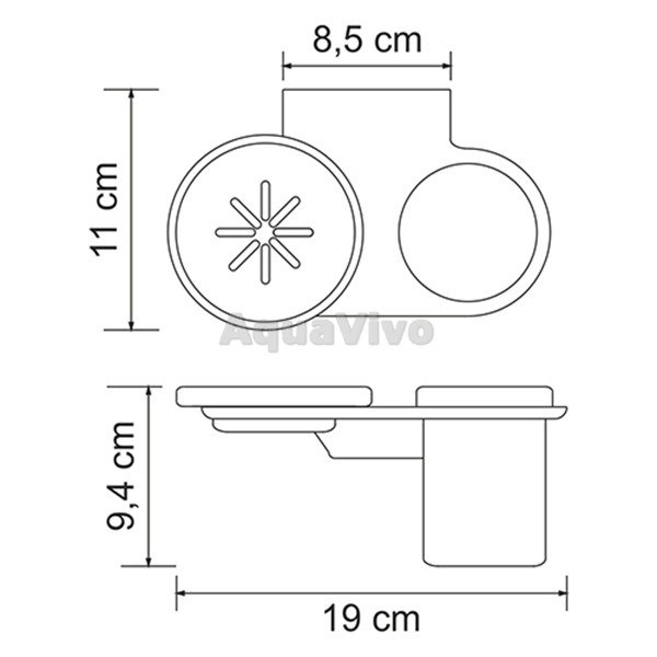 Мыльница и стакан WasserKRAFT Kammel K-8326, цвет хром - фото 1