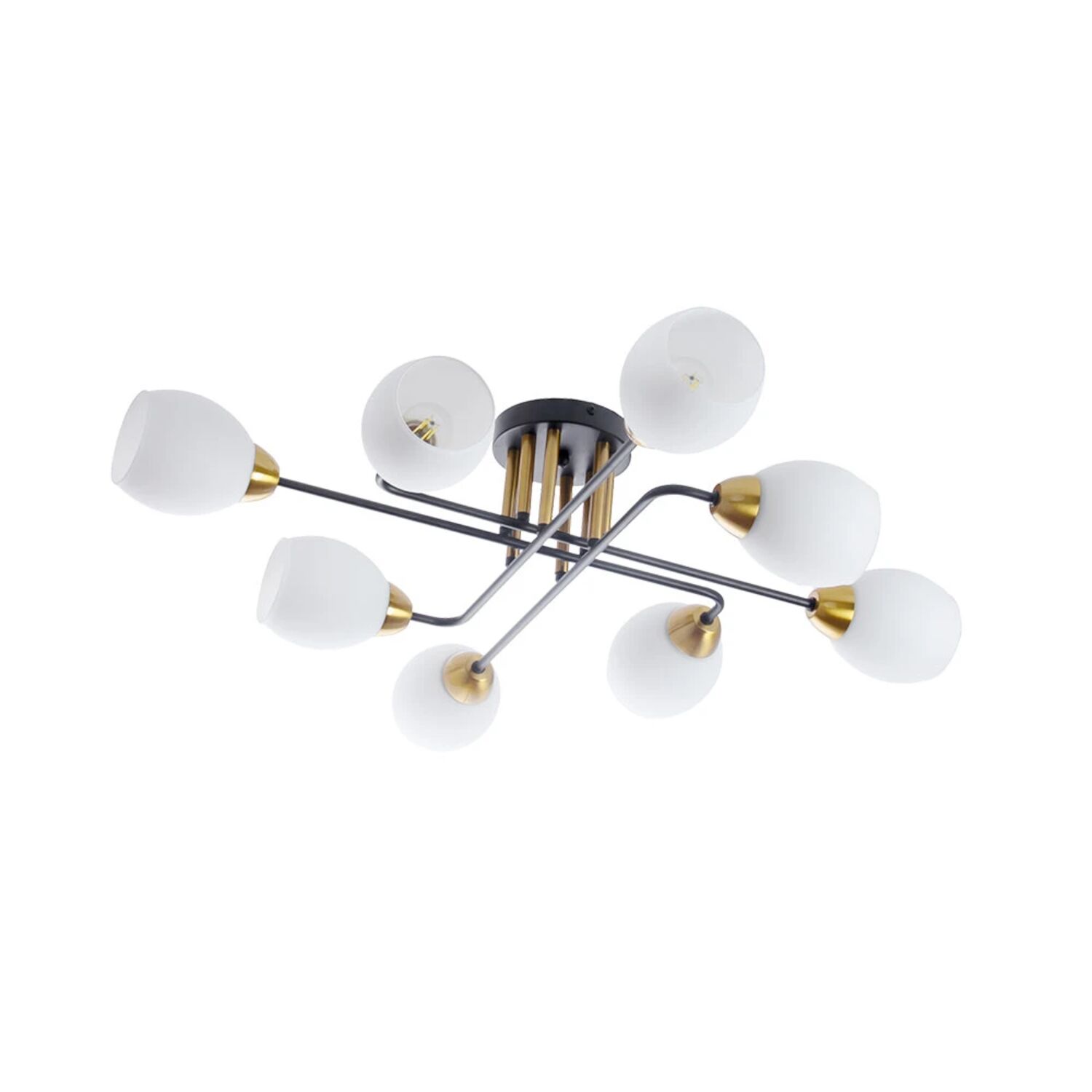 Потолочная люстра Arte Lamp Andrea A8141PL-8BK, арматура черный, плафон стекло белое
