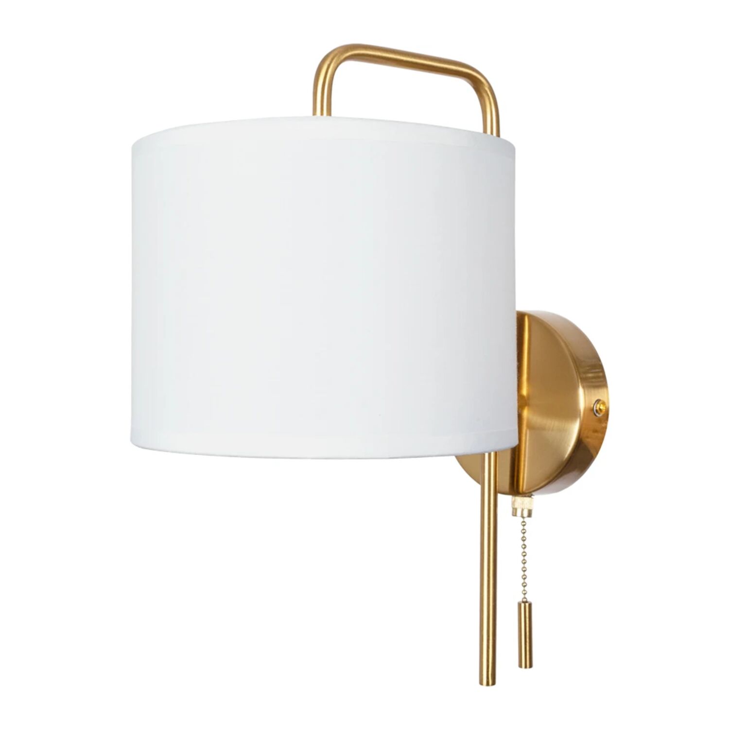 Бра Arte Lamp Rupert A5024AP-1PB, арматура полированная медь, плафон ткань белая