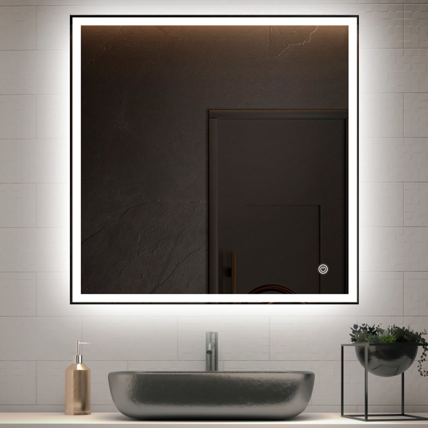 Зеркало Vincea VLM-3VN707 70х70, с подсветкой и диммером