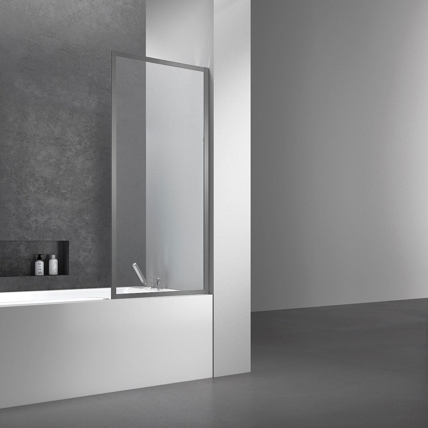 Шторка на ванну Vincea VSB-41 70x140, стекло прозрачное, профиль вороненая сталь