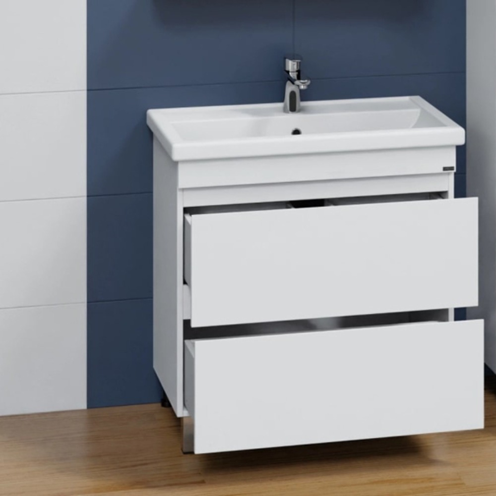 Тумба под раковину Санта Марс 80 напольная, с 2 ящиками, цвет белый - фото 1