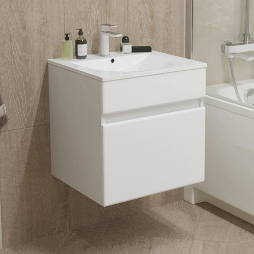 Мебель для ванной Mixline Брикс 50, подвесная, с 1 ящиком, цвет белый - фото 1
