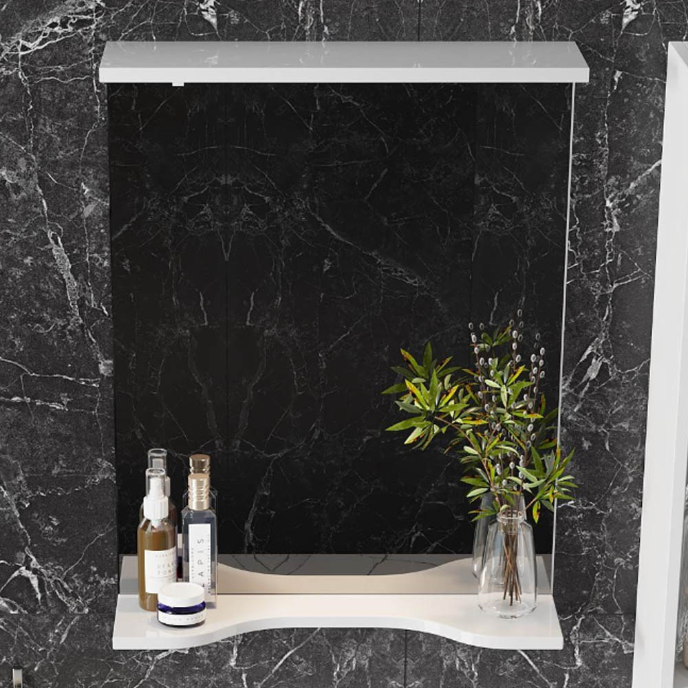 Зеркало Оника Коралл 50x70, с подсветкой, цвет белый - фото 1