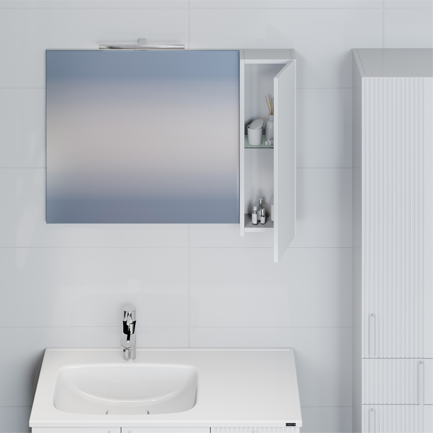 Мебель для ванной Санта Вега 90, напольная, цвет белый