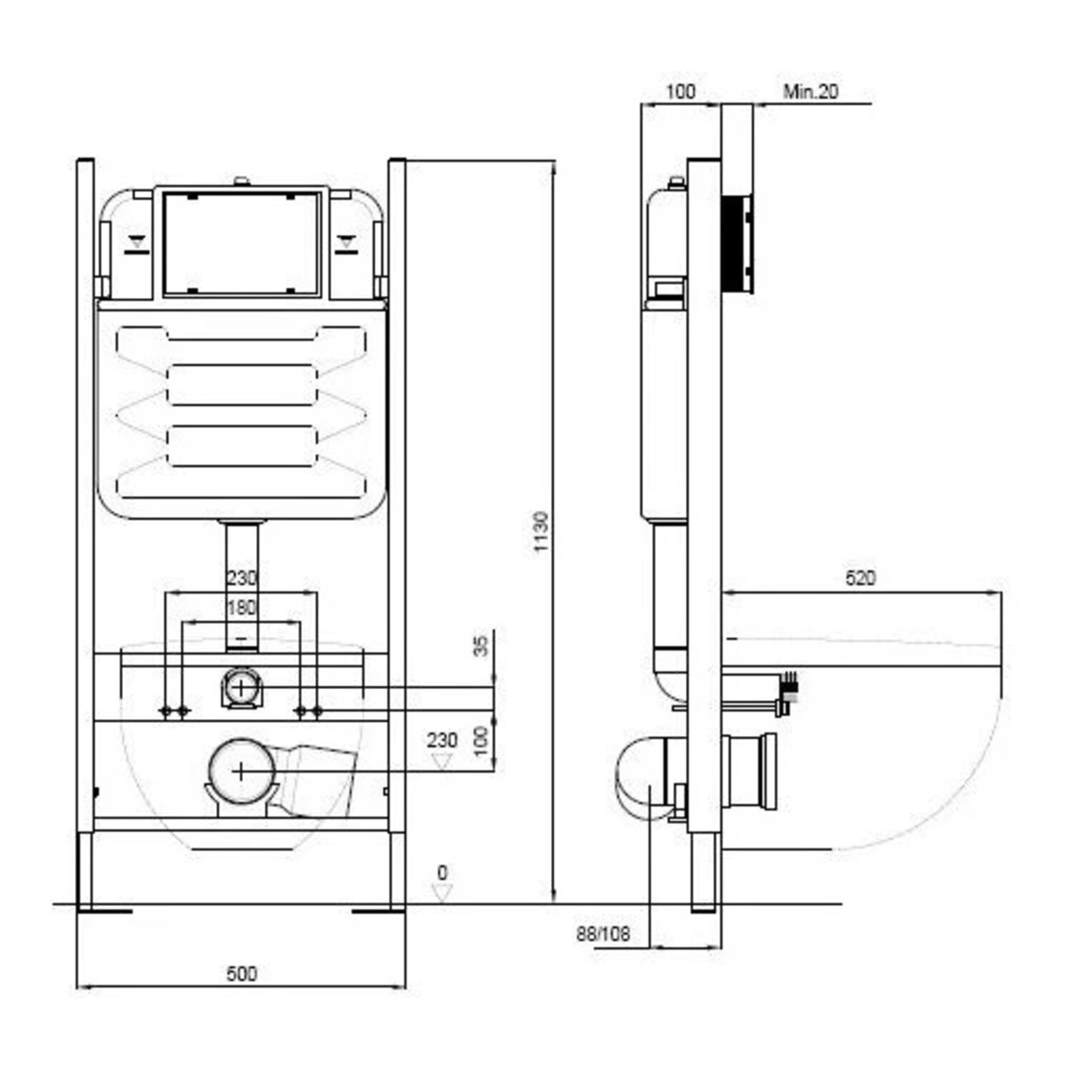 Комплект Set Акватек Каир-14-013 унитаза Каир AQ1170-00 с сиденьем микролифт и инсталляции Акватек Standard 50 INS-0000014 с кнопкой KDI-0000016 - фото 1