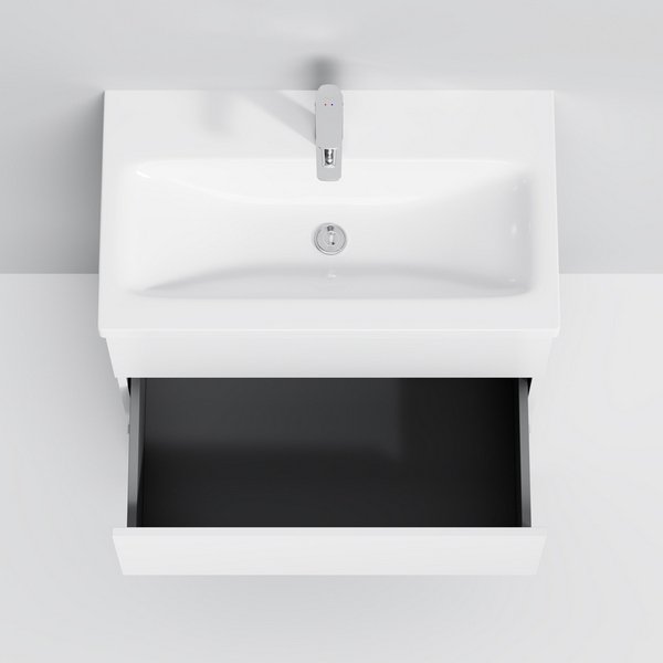 Тумба под раковину Gem S 75 напольная, цвет белый глянец - фото 1