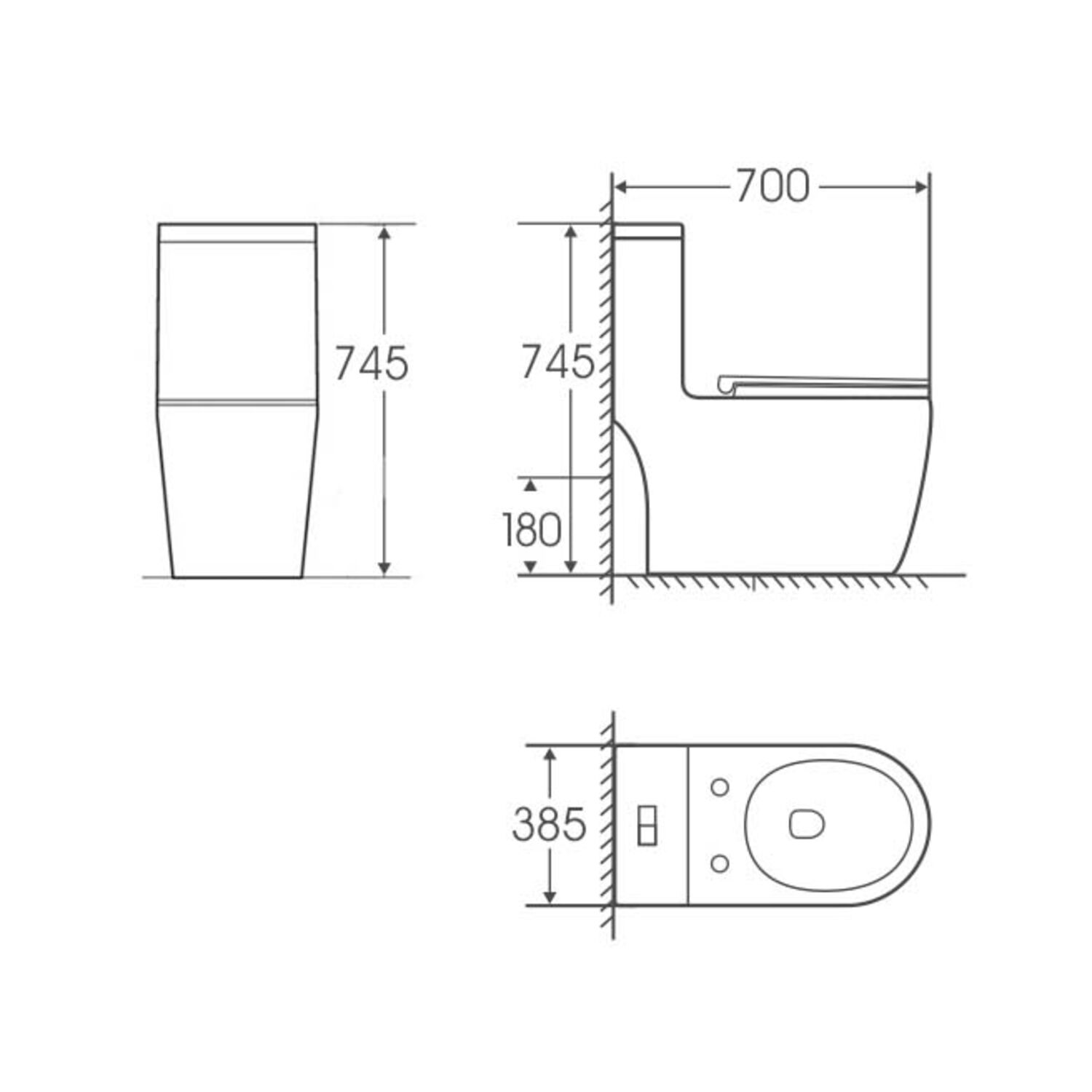 Унитаз-моноблок Grossman Classic GR-4484SQ напольный, безободковый, смыв Торнадо, с сиденьем микролифт, цвет белый глянец - фото 1