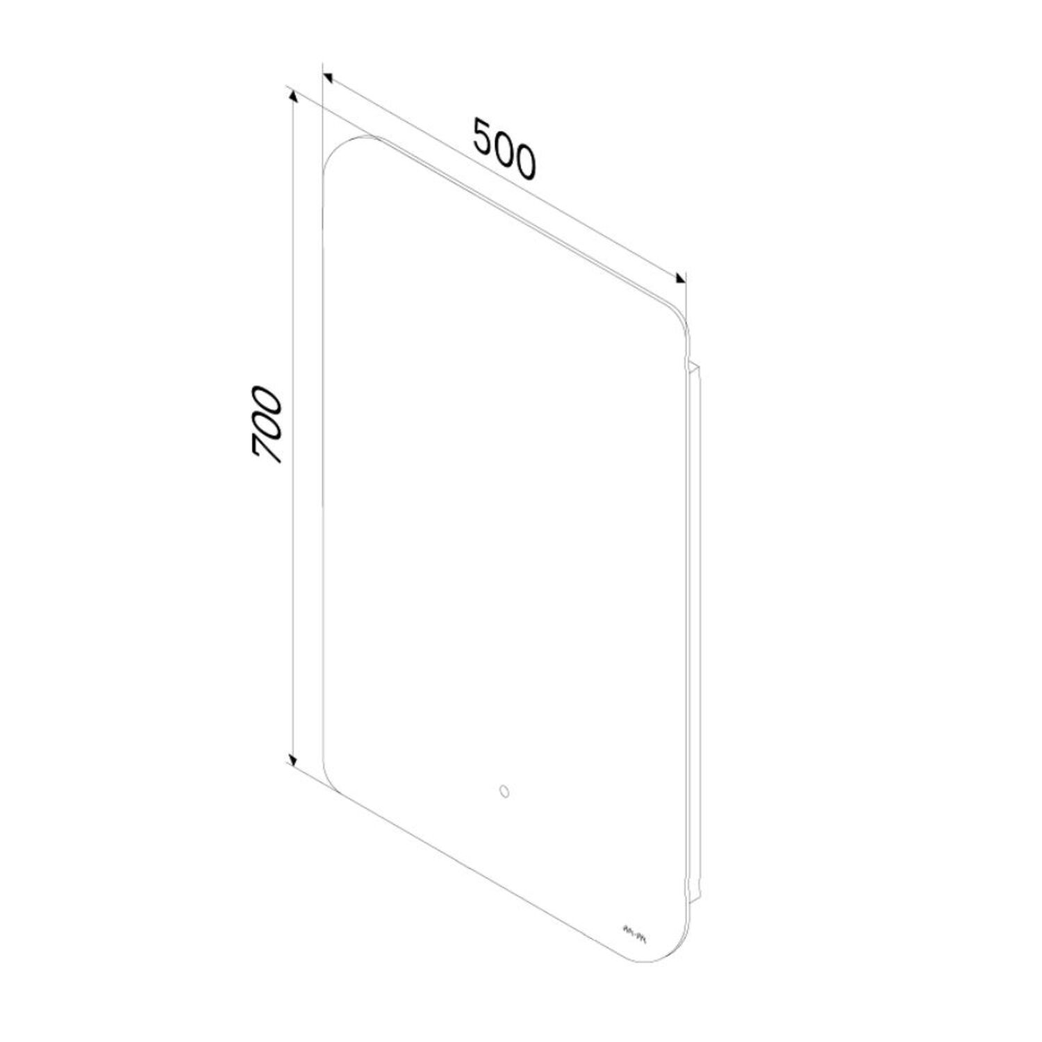 Зеркало AM.PM X-Joy 50x70, с закругленными углами, подсветкой и диммером - фото 1