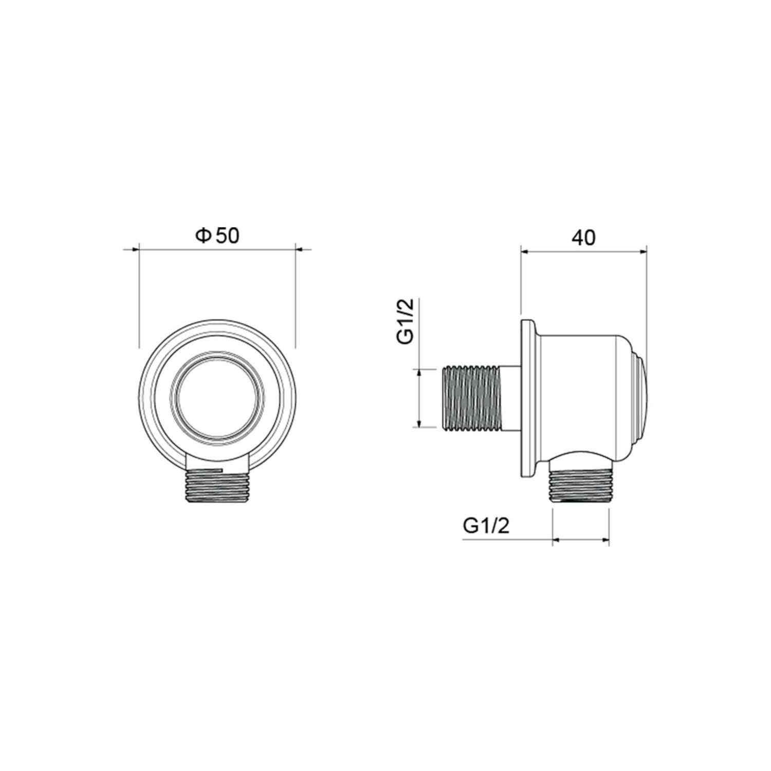 Подключение шланга Акватек Классик AQ2461CR, цвет хром - фото 1