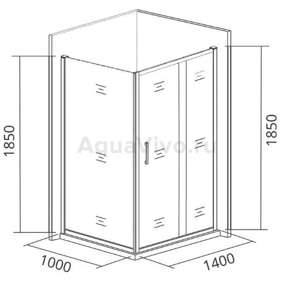 Душевой уголок Good Door Neo WTW+SP-C-CH 140х100, стекло прозрачное, профиль хром