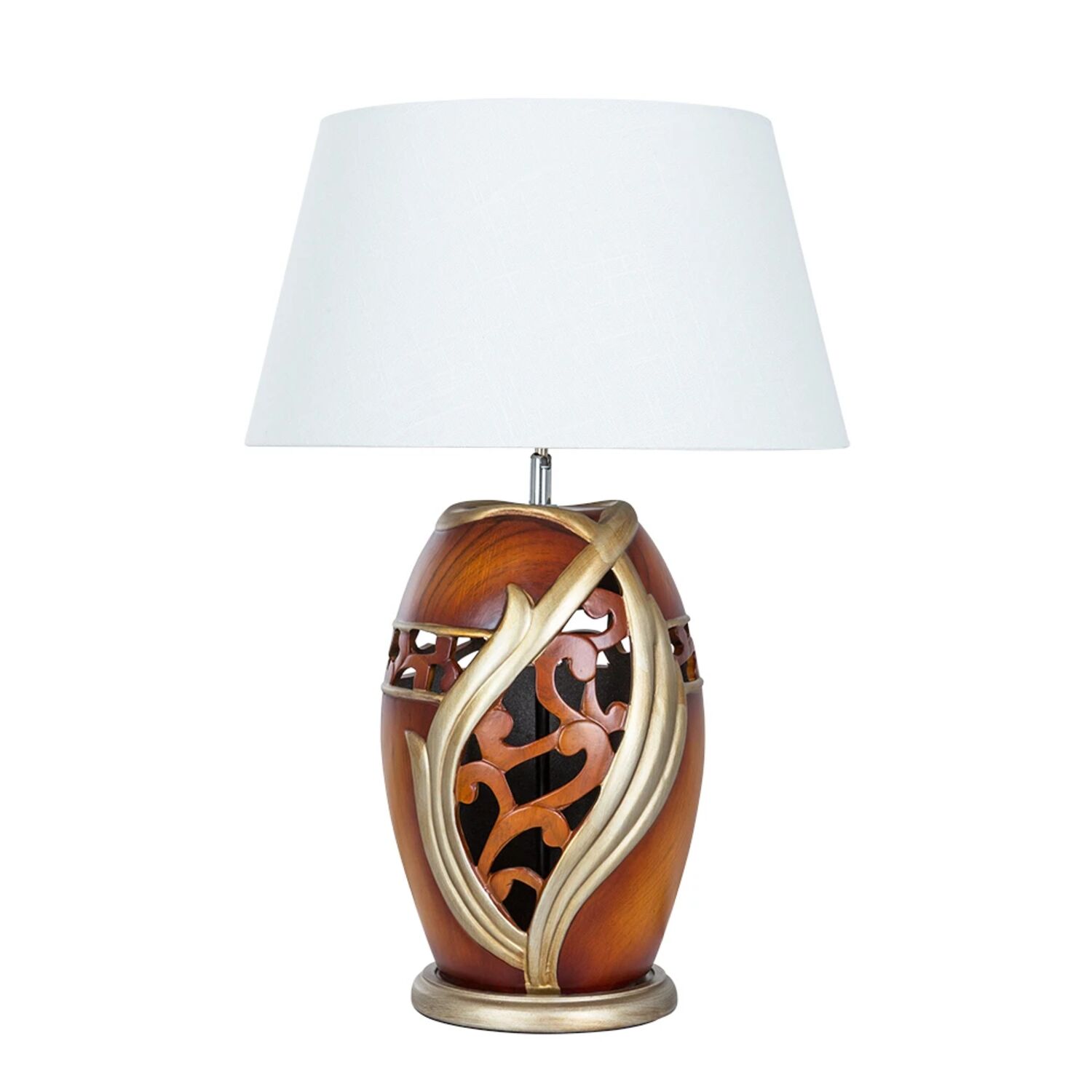 Декоративная настольная лампа Arte Lamp Ruby A4064LT-1BR, арматура коричневый, плафон ткань бежевая
