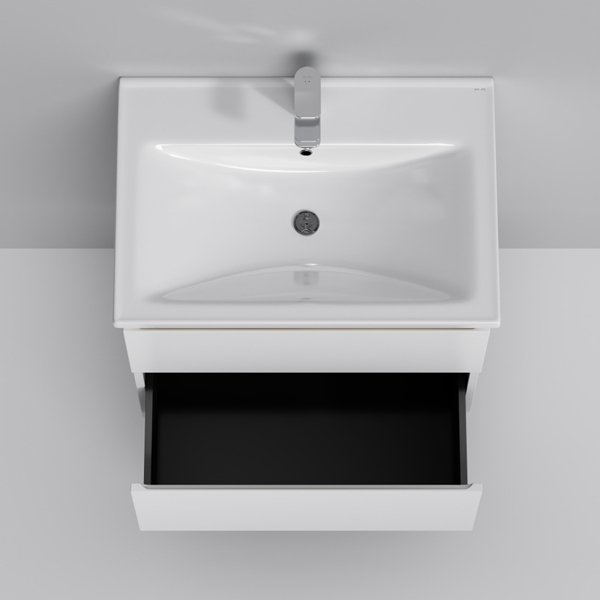 Тумба под раковину AM.PM X-Joy 65 подвесная, цвет белый глянец/дерево - фото 1