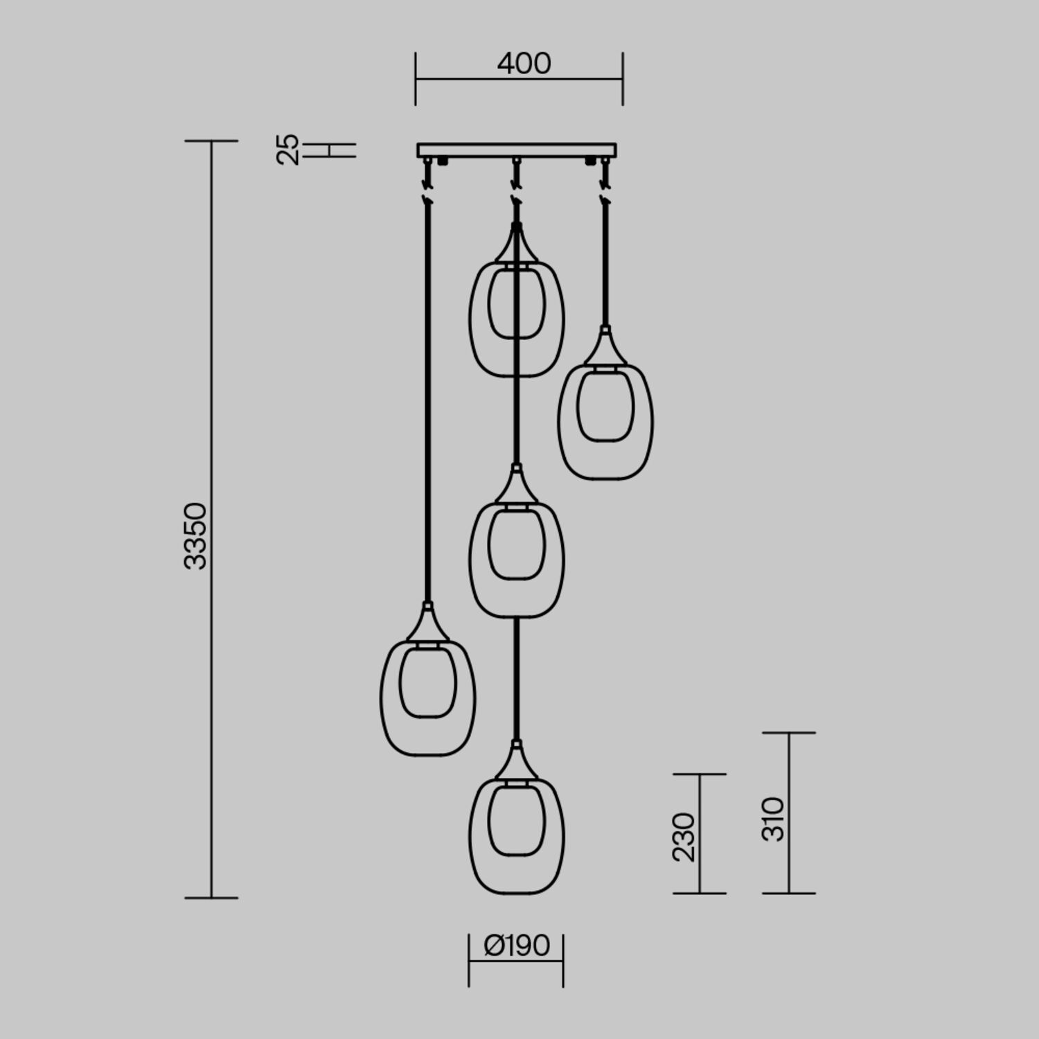 Подвесной светильник Maytoni Aura MOD016PL-05BS, арматура латунь, плафон стекло прозрачное / белое - фото 1
