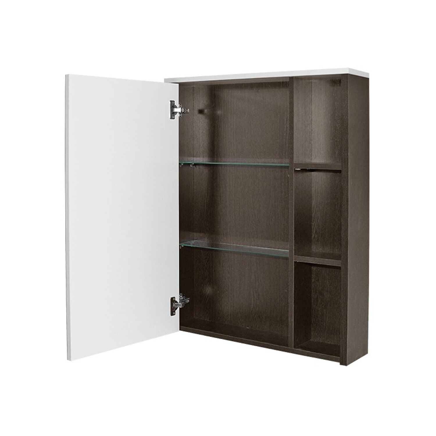 Шкаф-зеркало Mixline Боско 55, цвет белый / венге - фото 1