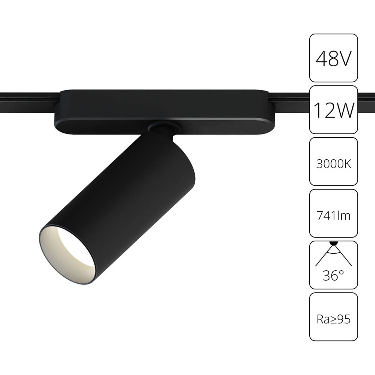 Магнитный трековый светильник Arte Lamp Rapid A1158PL-1BK, арматура черный 