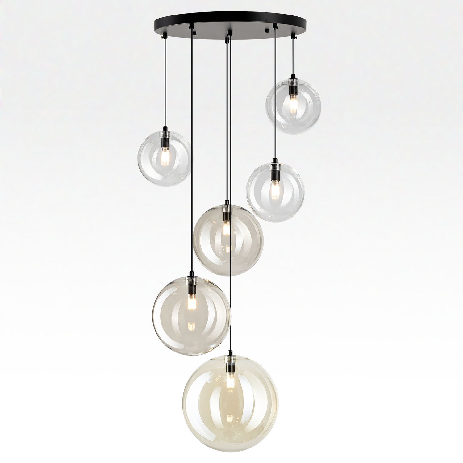 Подвесной светильник Citilux Orton CL202163, арматура черная, плафоны стекло - фото 1