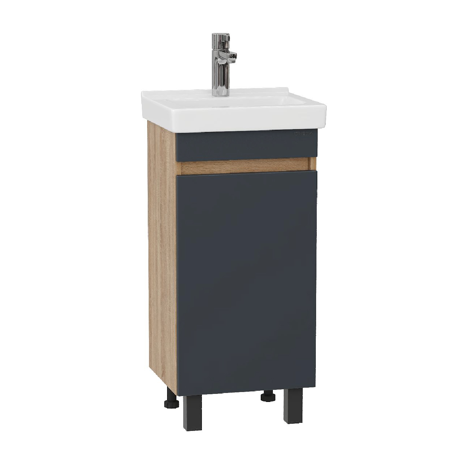 Тумба под раковину Оника Милтон Квадро 40, напольная, цвет серый / дуб сонома - фото 1