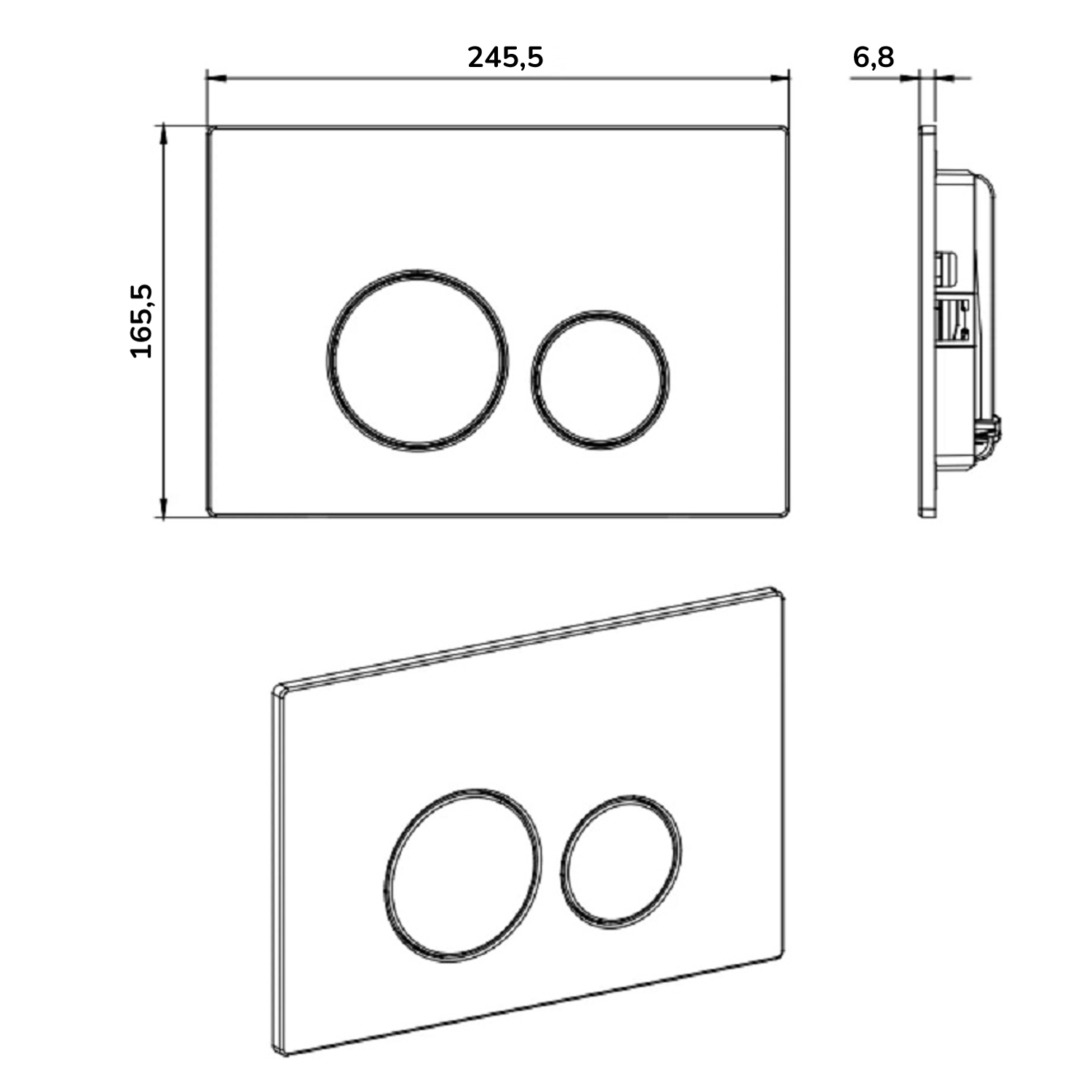 Комплект: Инсталляция Aquatek Standart 50+Кнопка 023D черная матовая+Stella T JK1101010 белый унитаз, смыв Торнадо