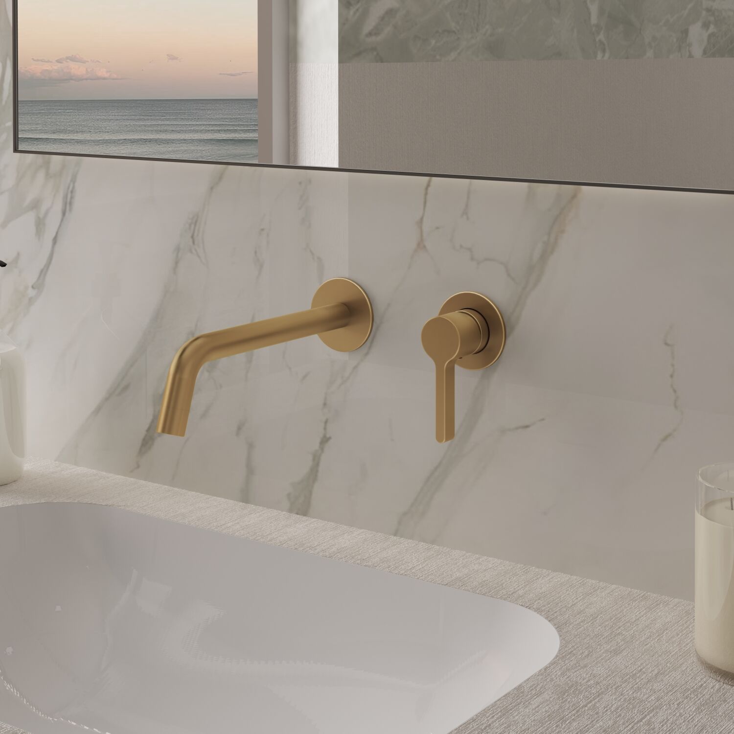 Смеситель Vincea Villa VBFW-1VL1BG для раковины, встраиваемый, цвет брашированное золото - фото 1