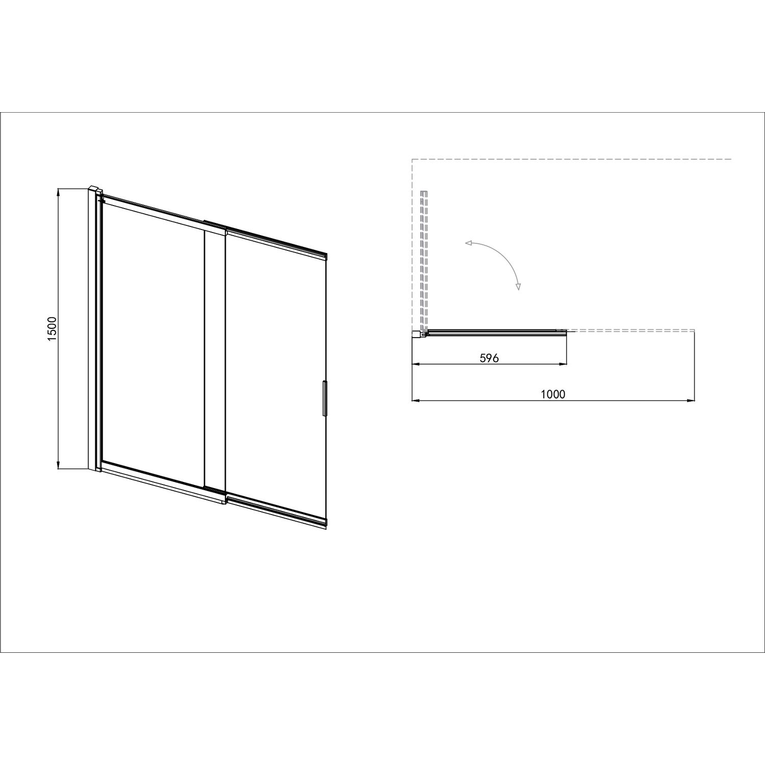 Шторка на ванну Акватек AQ.BSS.100.1CH 100x150, стекло прозрачное, профиль серебристый - фото 1