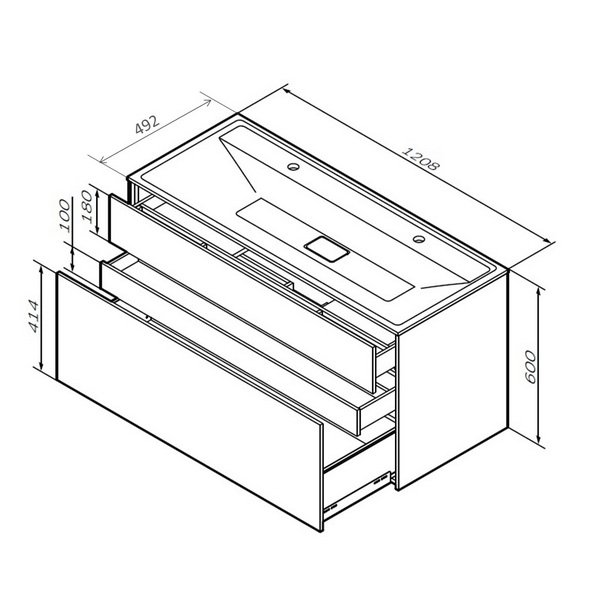 Мебель для ванной AM.PM Inspire 2.0 120 подвесной, цвет графит матовый