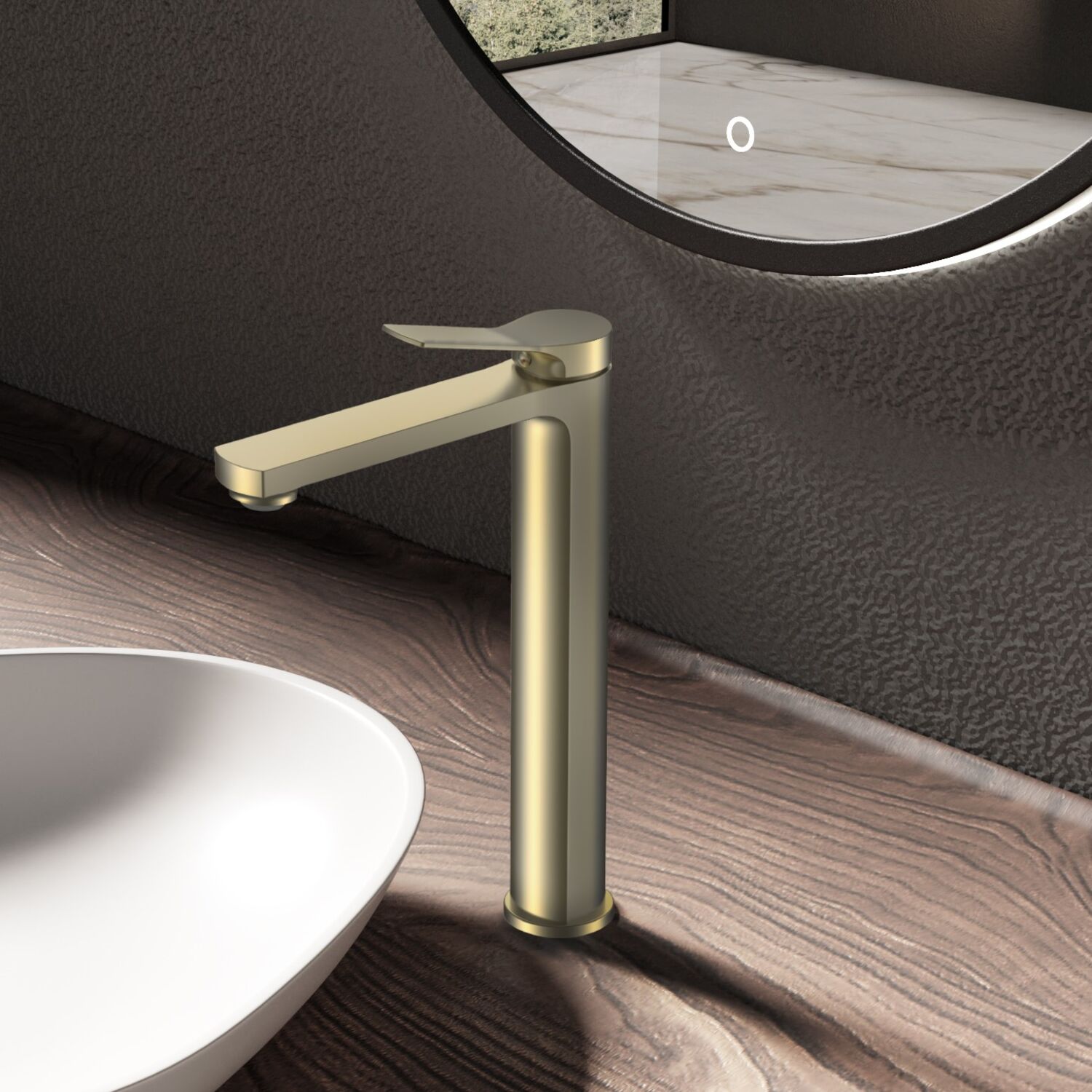 Смеситель Vincea Arco VBF-4AR02BG для раковины, цвет брашированное золото - фото 1