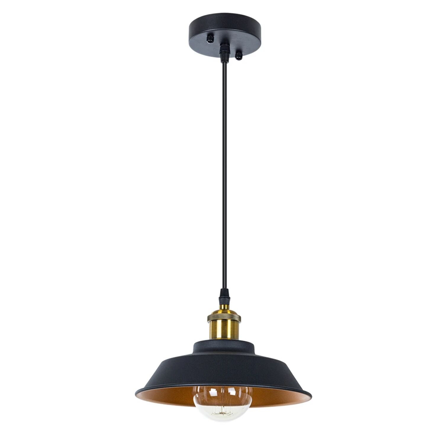 Подвесной светильник Arte Lamp Cappello A7038SP-1BK, арматура черная, плафон металл черный