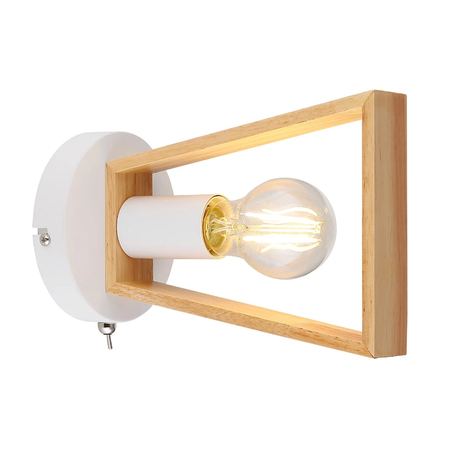 Настенный светильник Arte Lamp Brussels A8030AP-1WH, арматура белый, плафон дерево бежевое