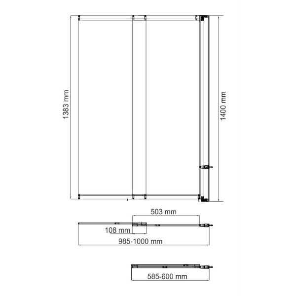 Шторка на ванну WasserKRAFT Main 41S02-100 RM 100x140, правая, стекло матовое, профиль серебристый - фото 1