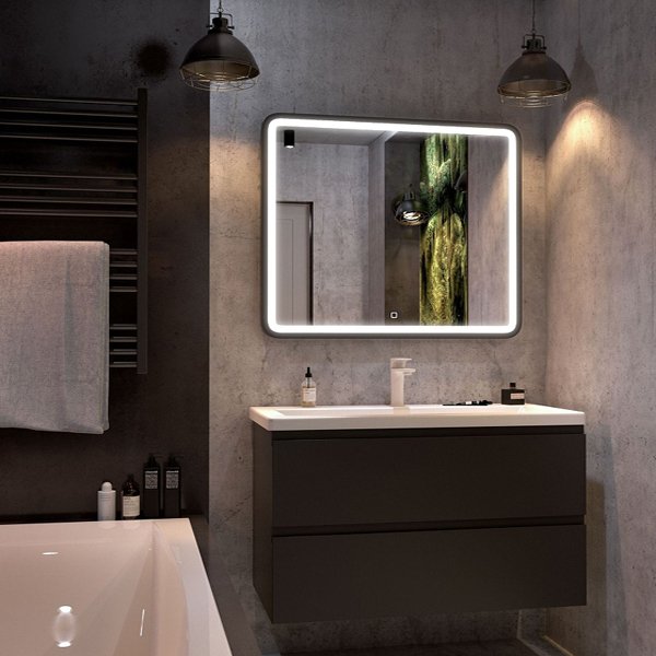 Мебель для ванной Art & Max Bianchi 90 подвесная, цвет серый матовый 