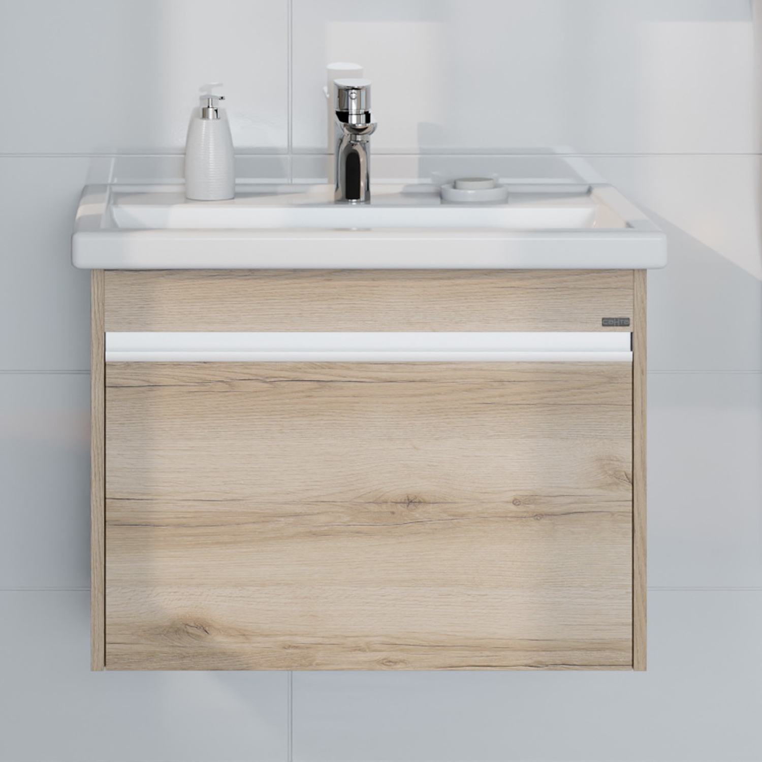 Тумба под раковину Санта Уран 70 подвесная, цвет дуб австрийский