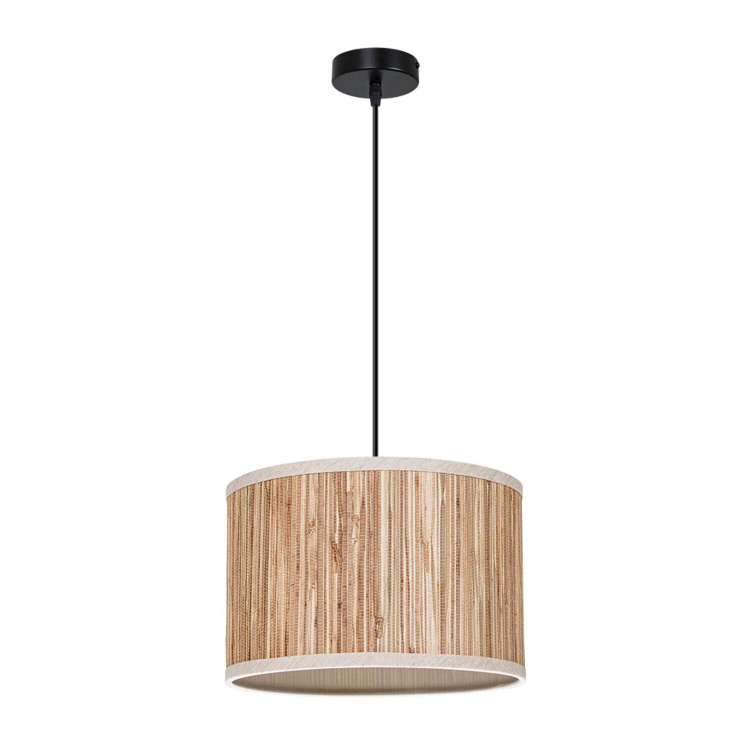 Подвесной светильник Arte Lamp Straw A7091SP-1BK, арматура черный, плафон солома бежевая