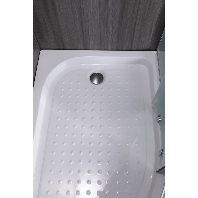Душевой уголок Esbano ES-8027A 120х80, стекло рифленое, профиль хром, левый