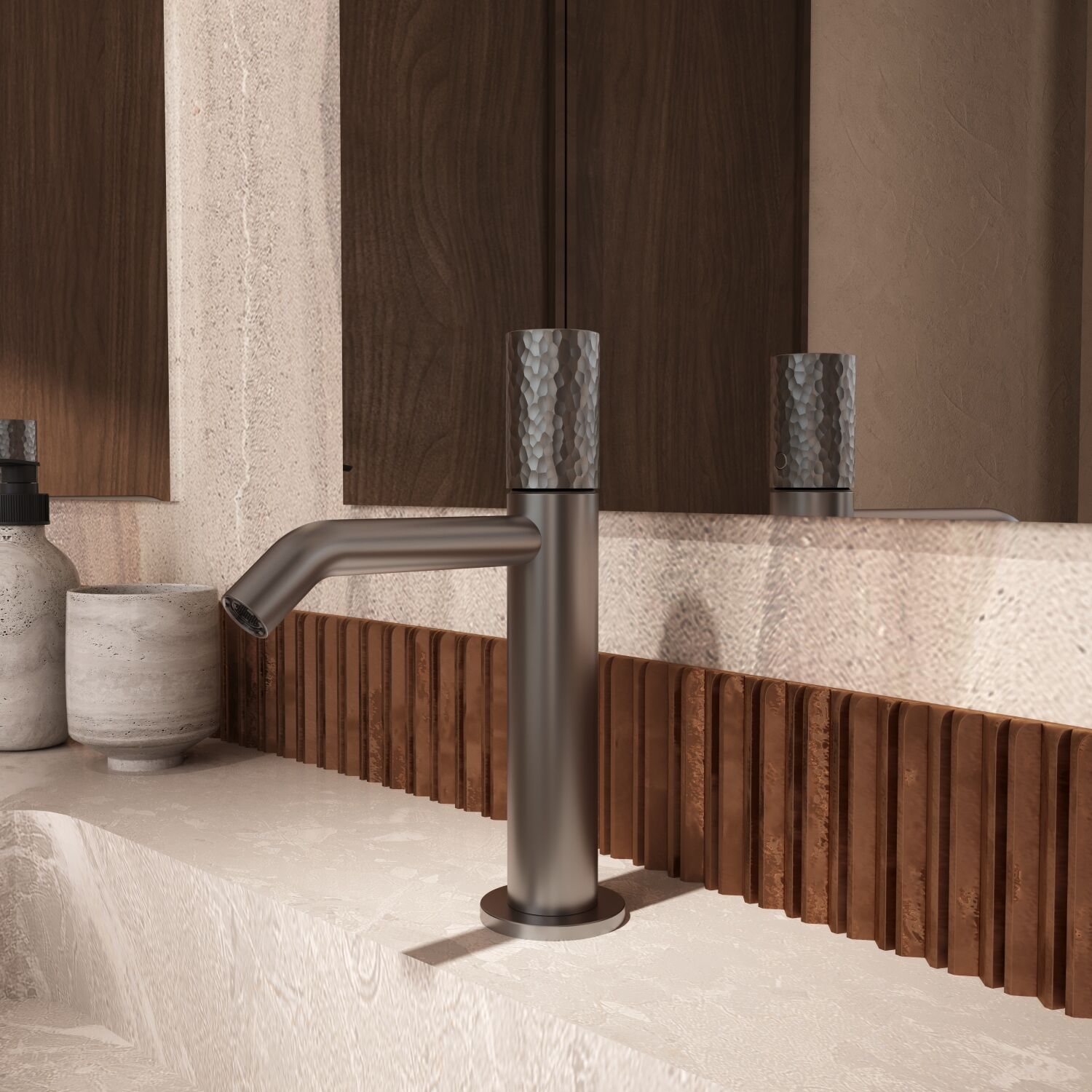 Смеситель Vincea Aura VBF-6AU1GM для раковины, цвет вороненая сталь - фото 1