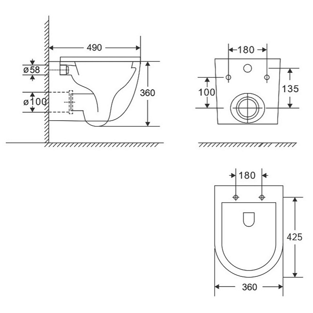 Комплект Berges 043387 унитаза Okus Rimless с сиденьем микролифт и инсталляции Novum с черной кнопкой L5 Soft Touch