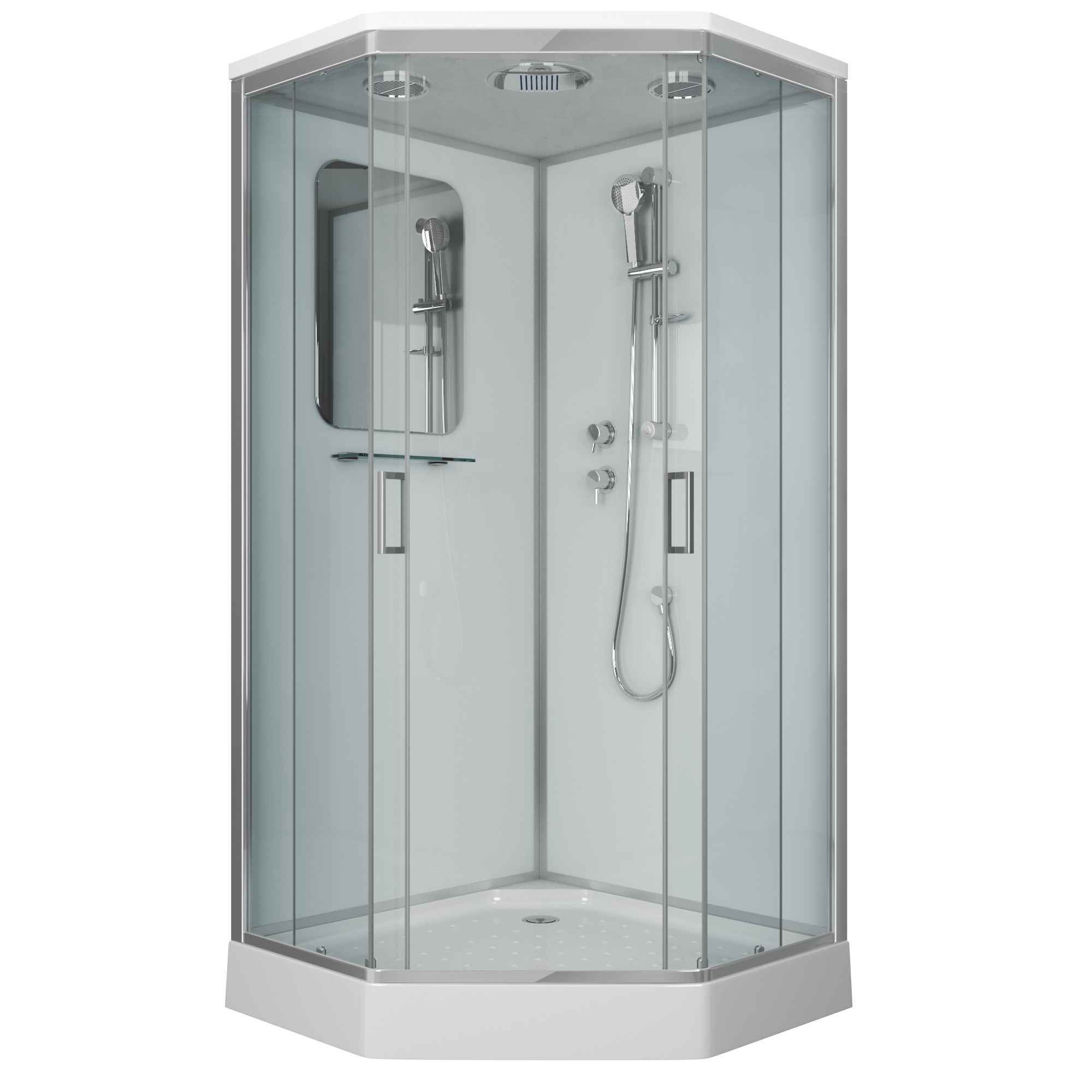 Душевая кабина Niagara Premium NG-6001-01D 90х90, стекло прозрачное, профиль хром, с крышей - фото 1
