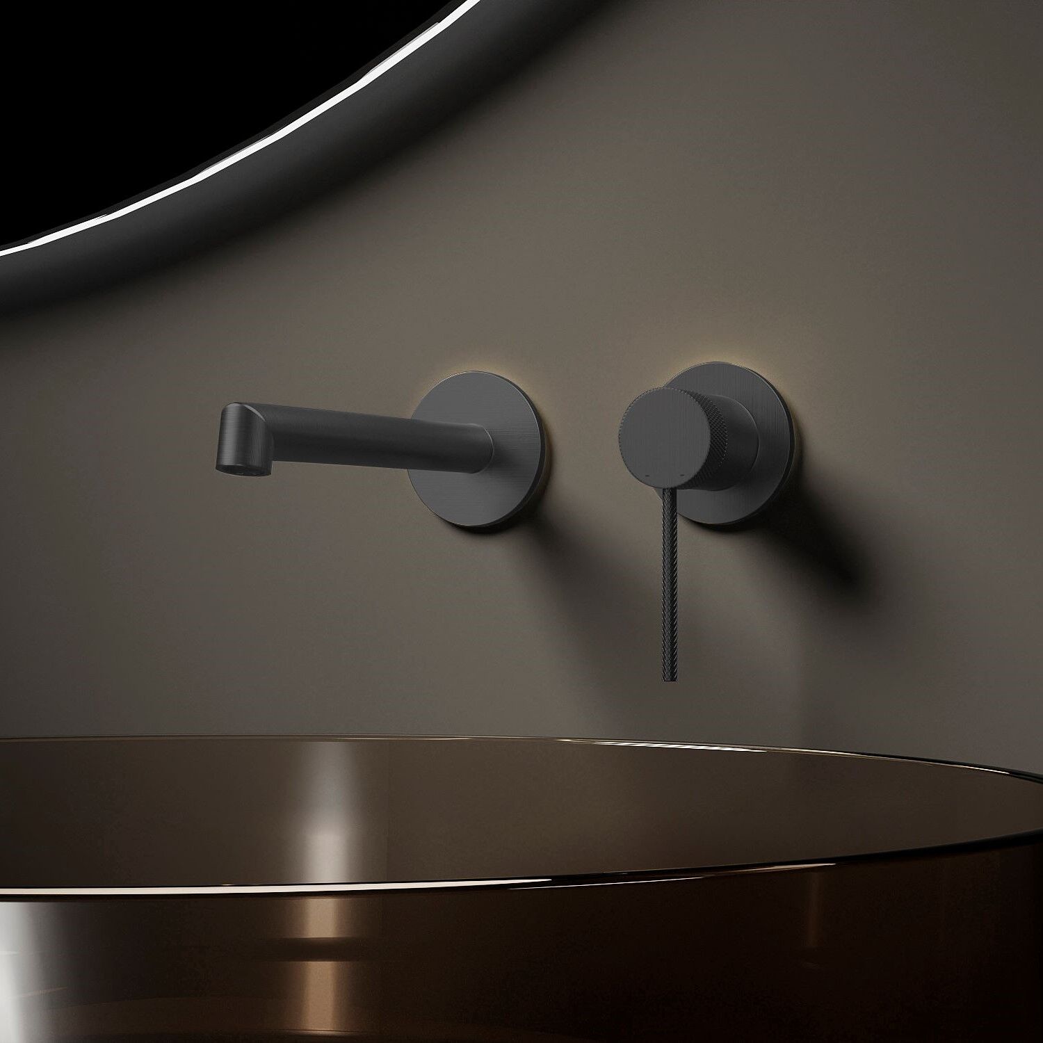 Смеситель Vincea Rim VBFW-2RM1GM для раковины, встраиваемый, цвет вороненая сталь - фото 1