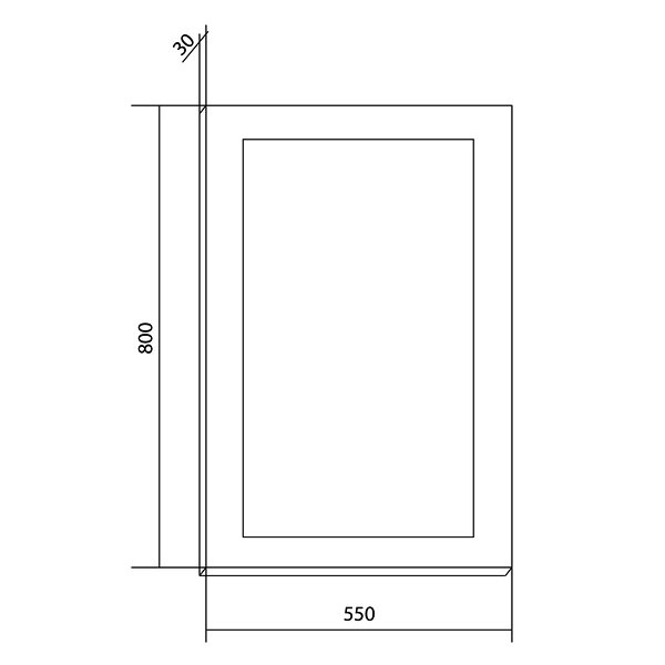Зеркало Бриклаер Вега 55x80, с подсветкой и часами