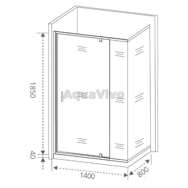 Душевой уголок Good Door Orion WTW-PD+SP-G-CH 140x80, стекло грейп, профиль хром