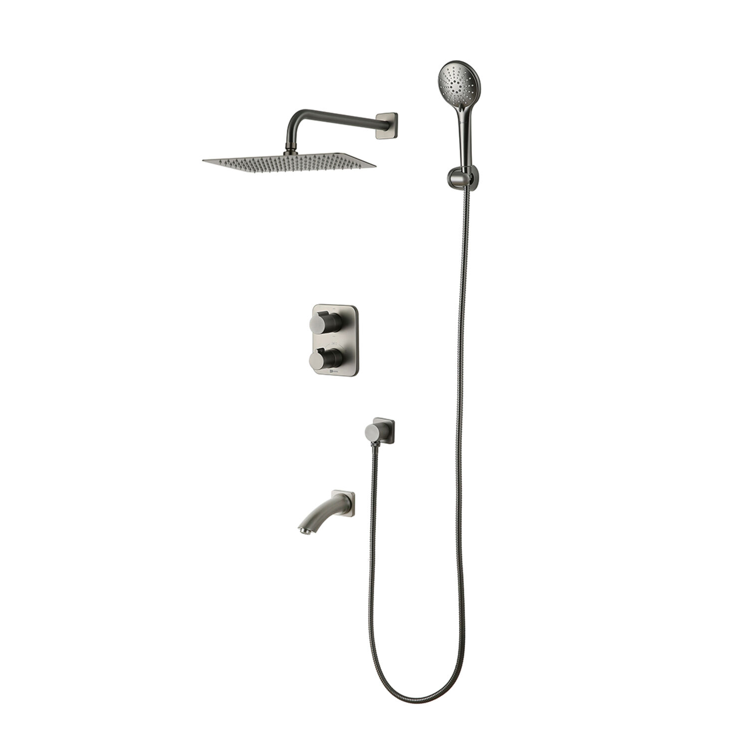 Душевой комплект Lemark Bronx LM3742GM, встраиваемый, цвет графит