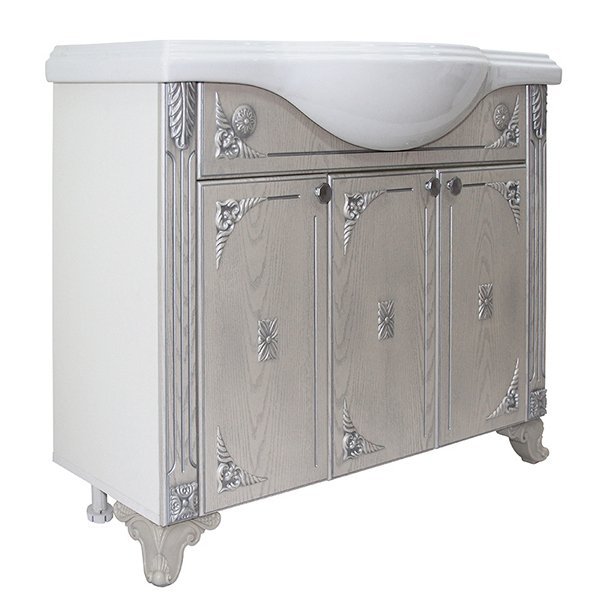 Мебель для ванной Mixline Людвиг 105, цвет патина серебро - фото 1