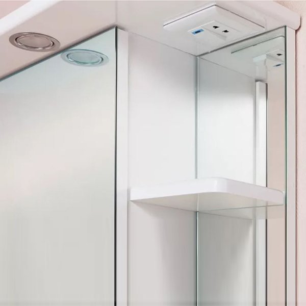 Шкаф-зеркало Оника Карина 55.01, левый, с подсветкой, цвет белый
