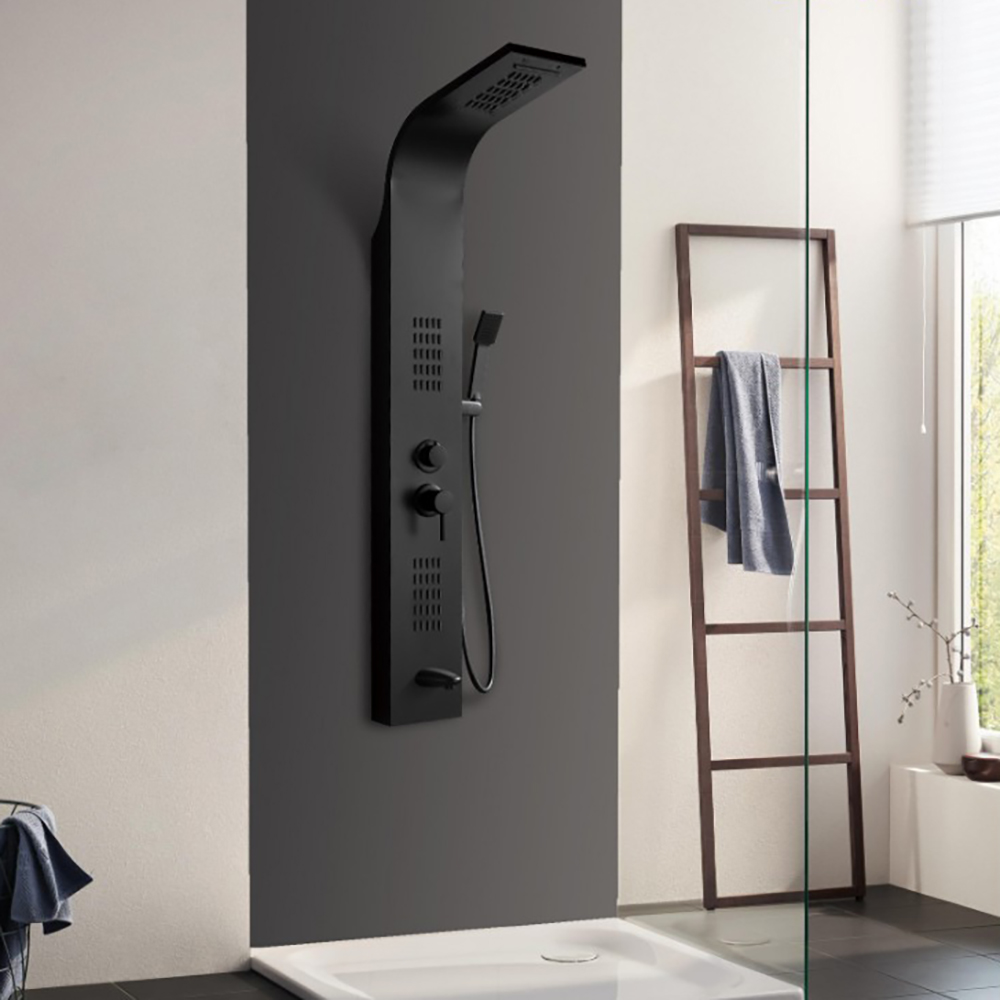 Душевая панель CeruttiSPA Virginia BK CT9989, с гидромассажем, цвет черный - фото 1