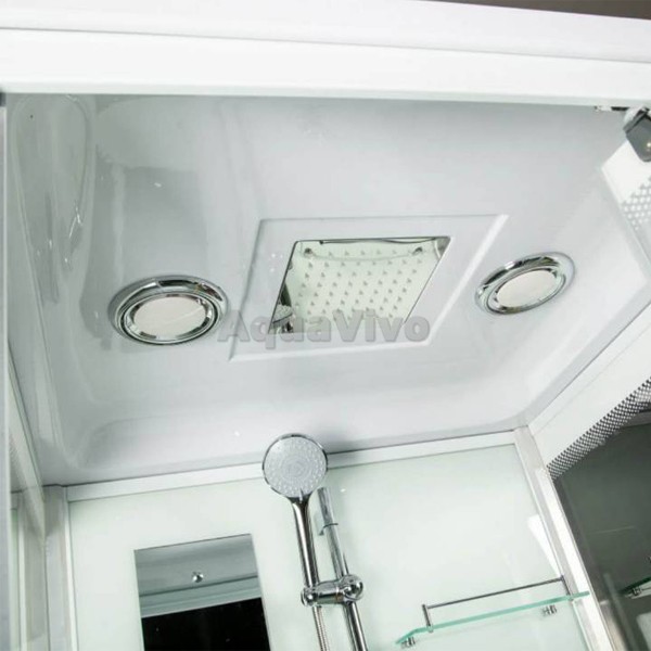 Душевая кабина River Tana 100 100x100, стекло прозрачное, профиль белый, с крышей - фото 1