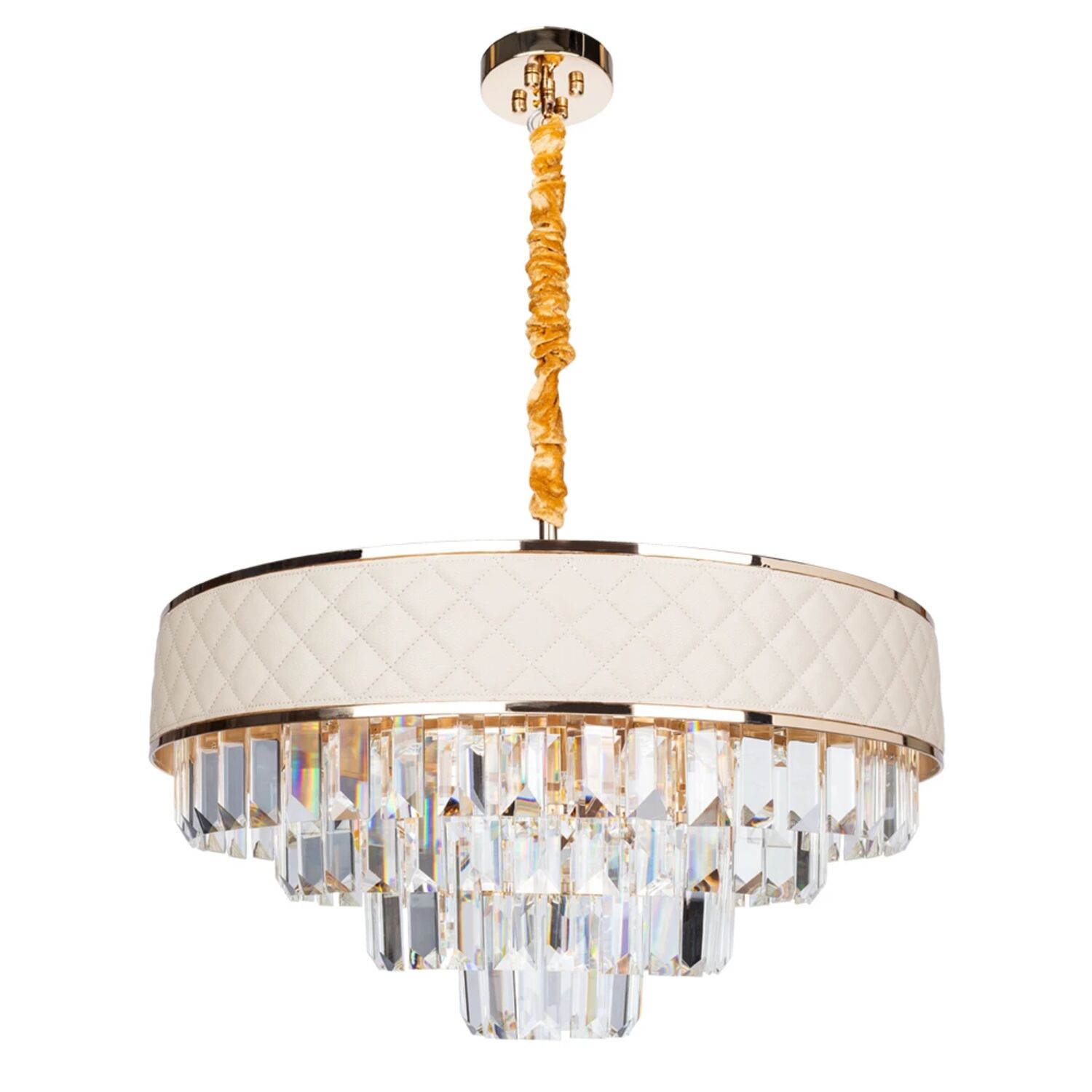 Подвесная люстра Arte Lamp Annabelle A1008LM-8GO, арматура золото, плафон хрусталь бежевый