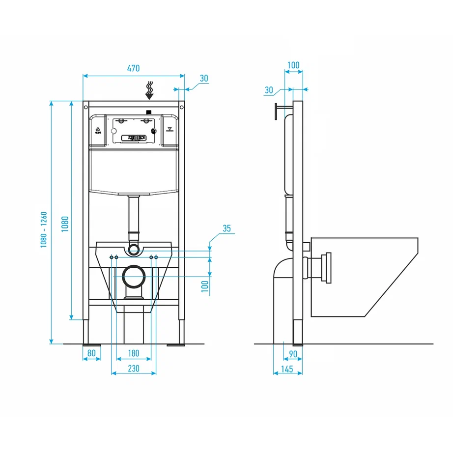 Комплект: AM.PM Sense C741701SC унитаз+Инсталляция JK03553+Кнопка JK206549 белая/хром - фото 1