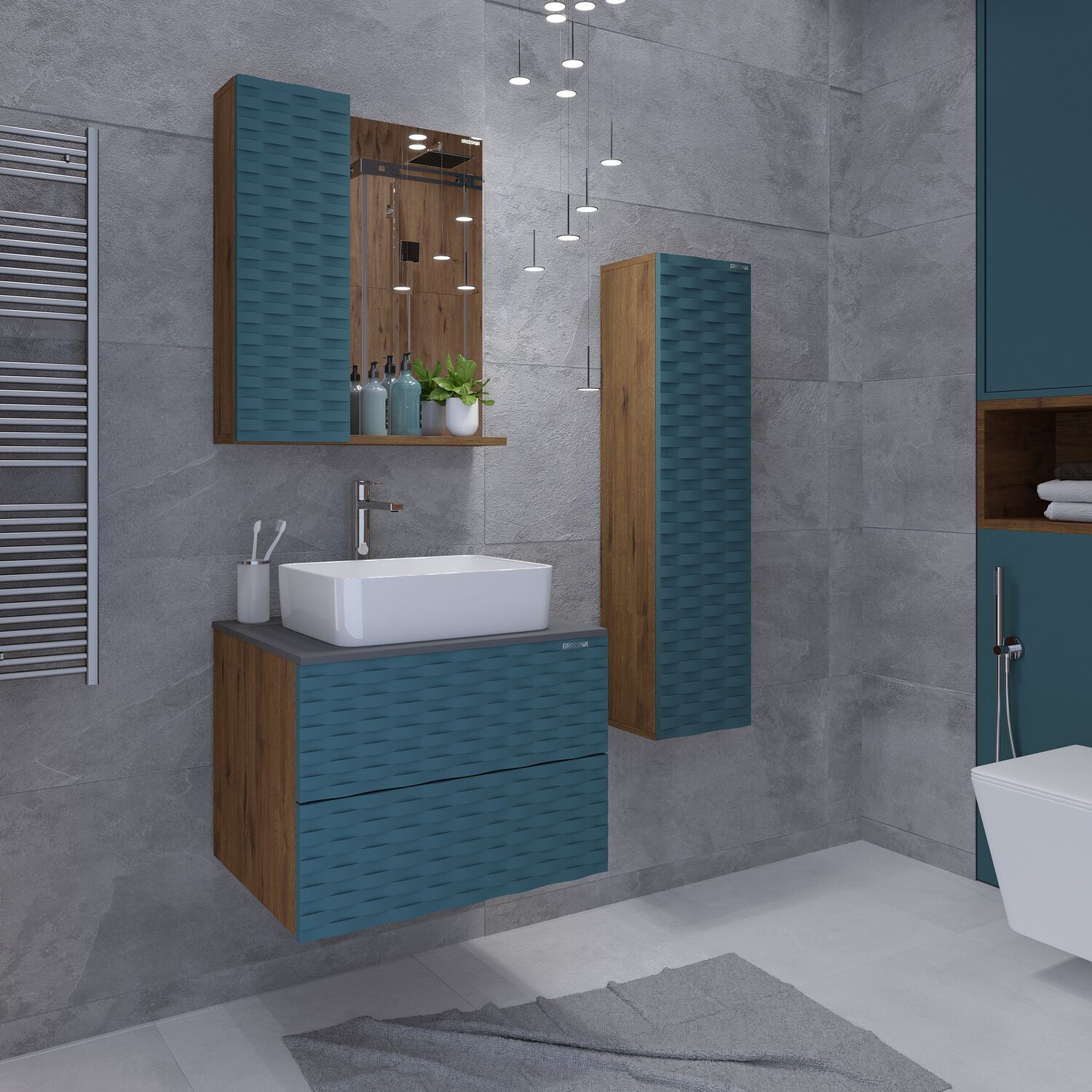 Шкаф-пенал Grossman Альба 30, цвет веллингтон / бриз - фото 1